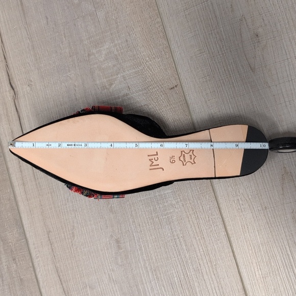 J Mclaughlin - Velvet Tartan bow Plaid Pointed Toe Slides - Picture 7 of 7